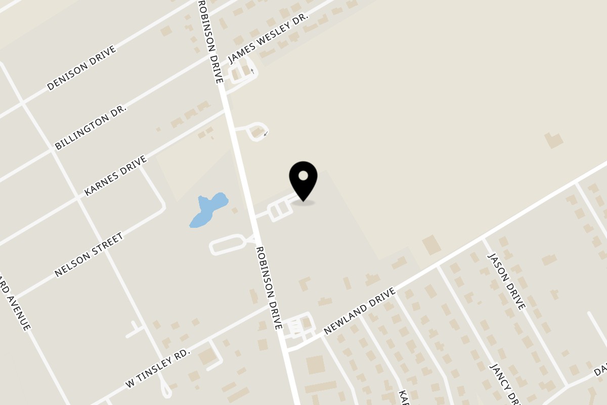 Map showing the location of Te'Jun, The Texas Cajun Robinson on 711 Robinson Dr in Robinson